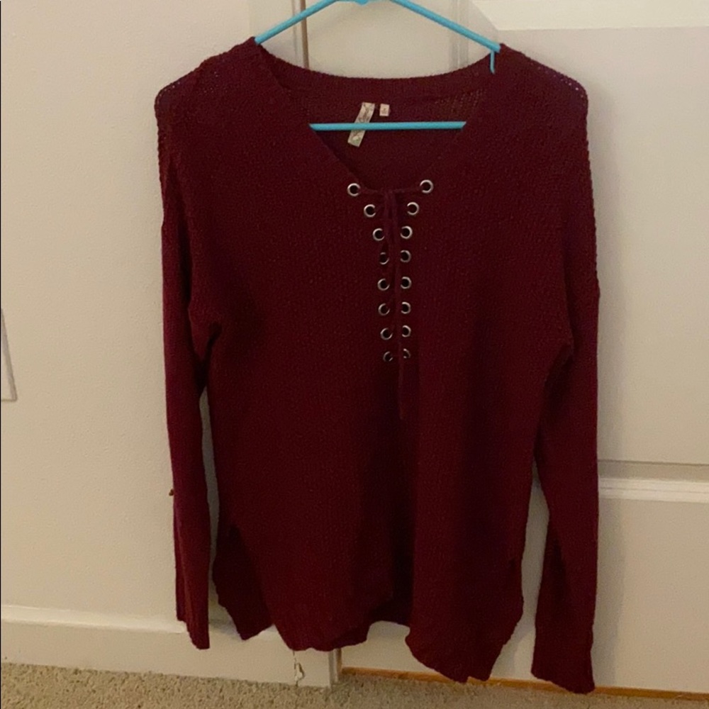 Red camel sweater